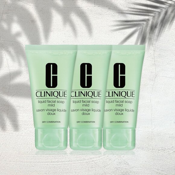 3 Clinique Liquid Facial Soap Mild Dry Combination 1oz/30ml - Picture 1 of 7